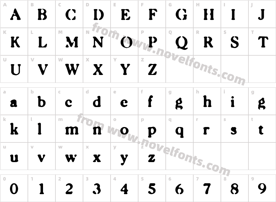 CaslonostrateCharacter Map