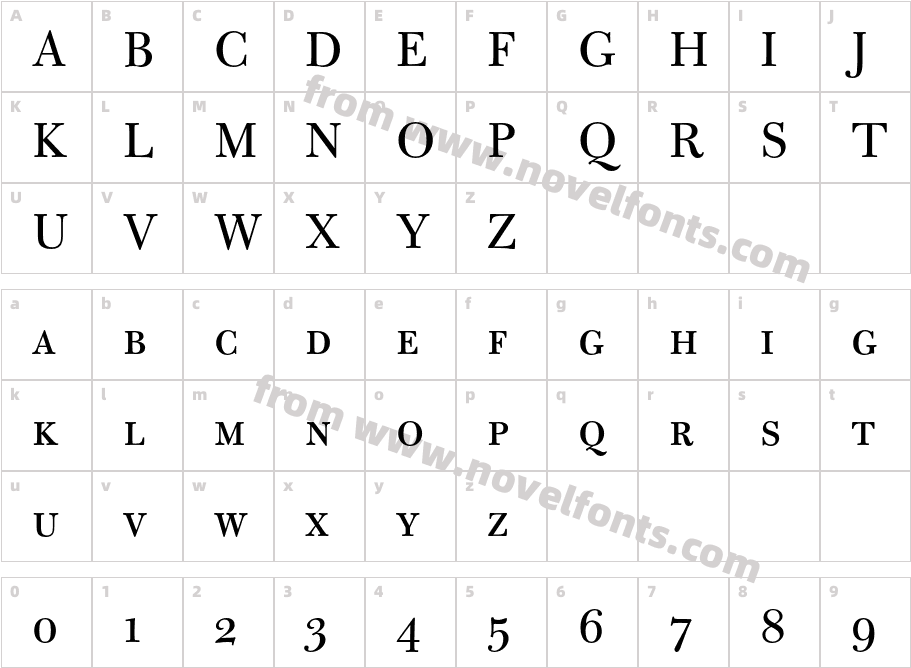 BulmerMT-RegularSCCharacter Map