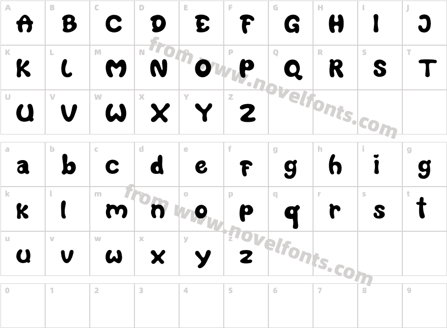 Buncit's Demo BoldCharacter Map