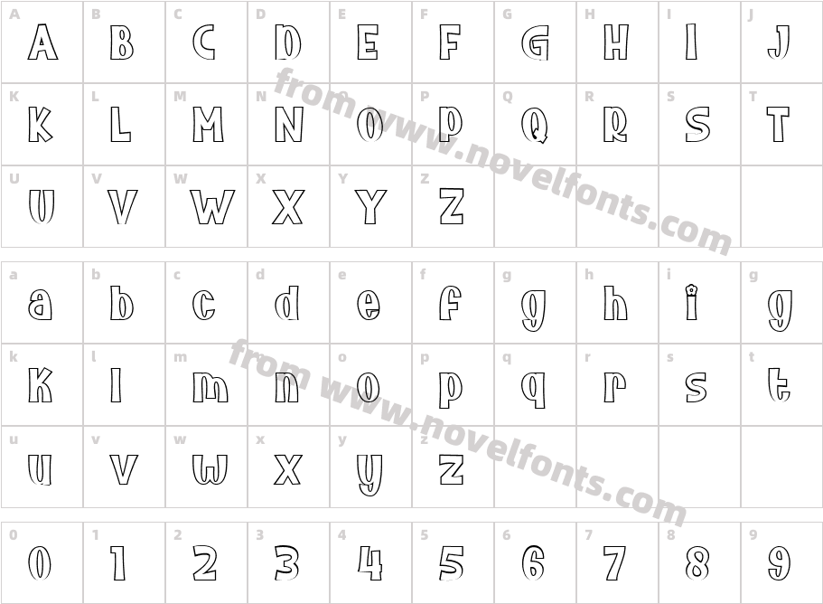 Bunny Flowers OutlineCharacter Map