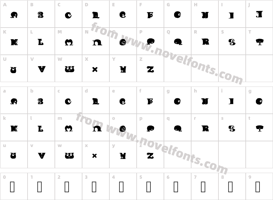 Bunolagus Magica RegularCharacter Map