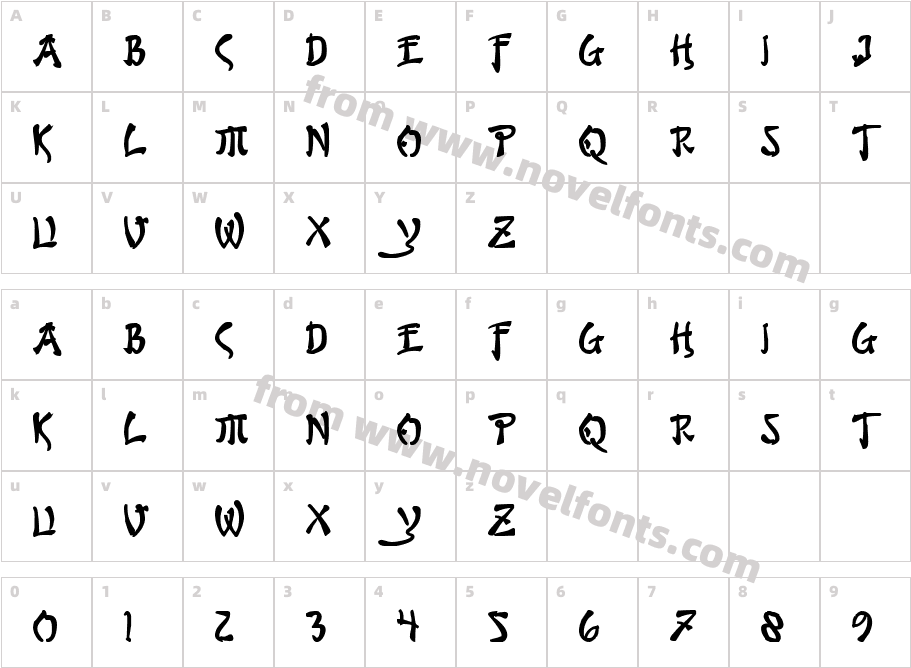 Bushido BoldCharacter Map