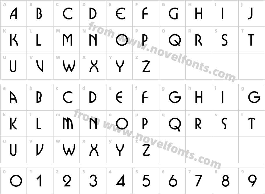 BusoramaBoldCharacter Map