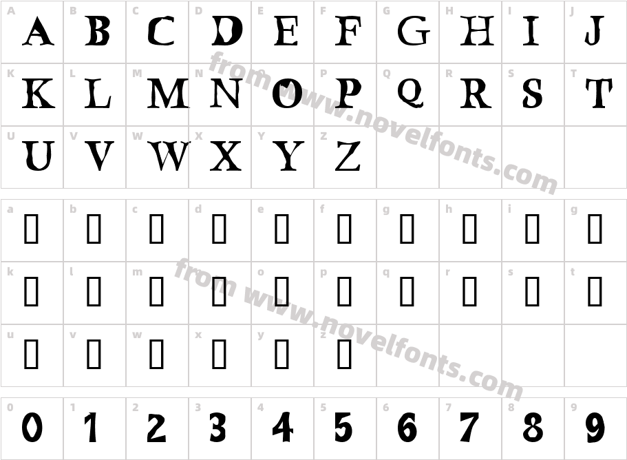 Bustamante1.0Character Map