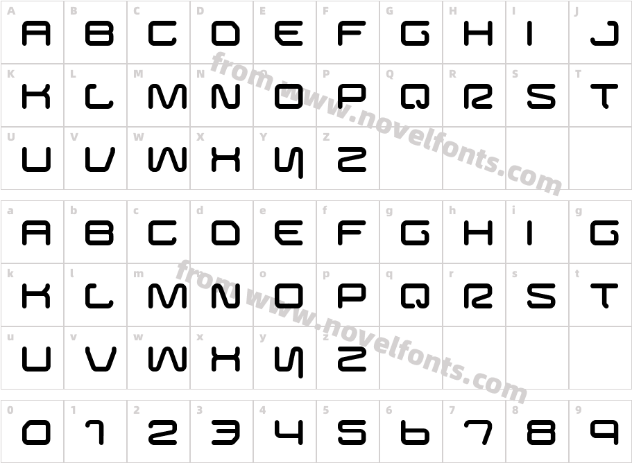 Buster RegularCharacter Map