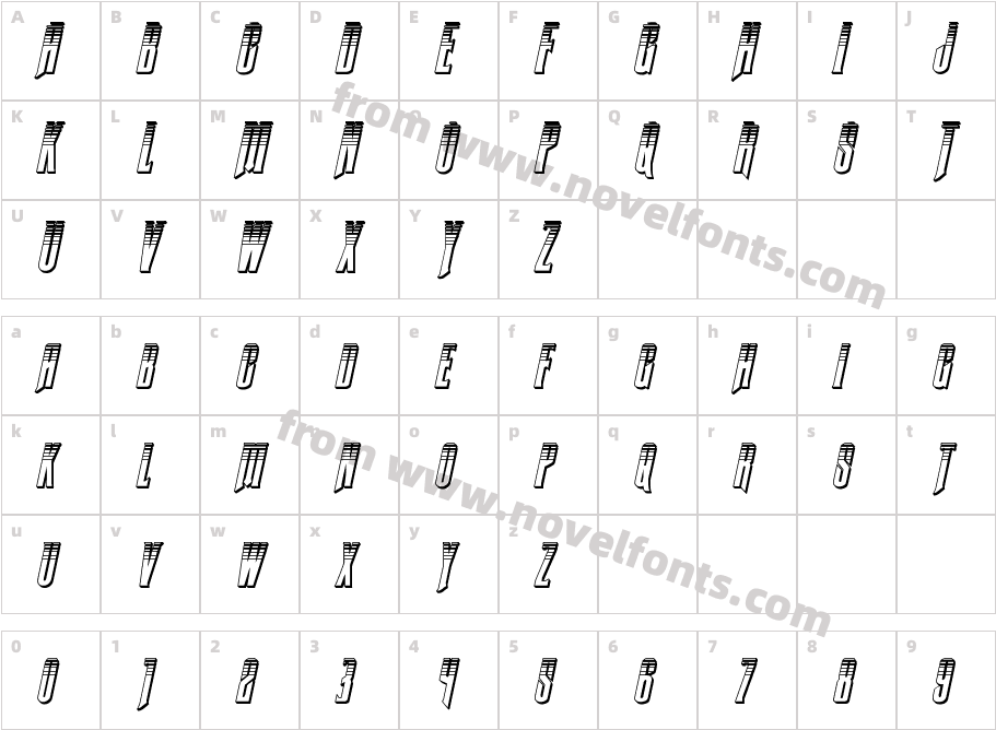 Butch & Sundance Platinum ItalicCharacter Map