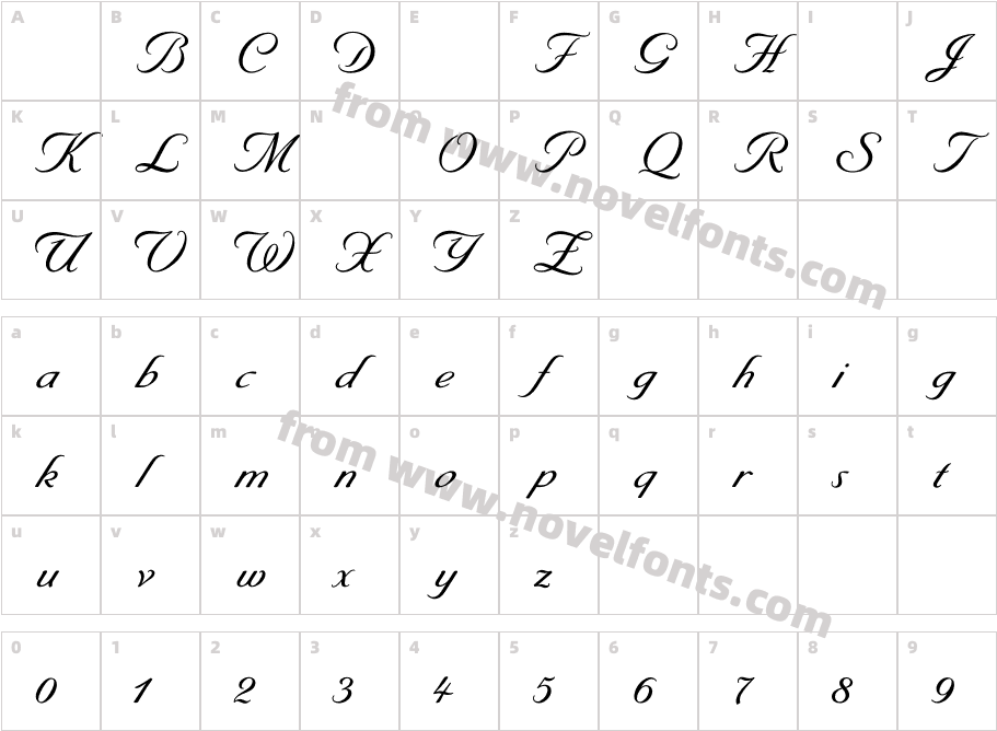 ByronMediumCharacter Map