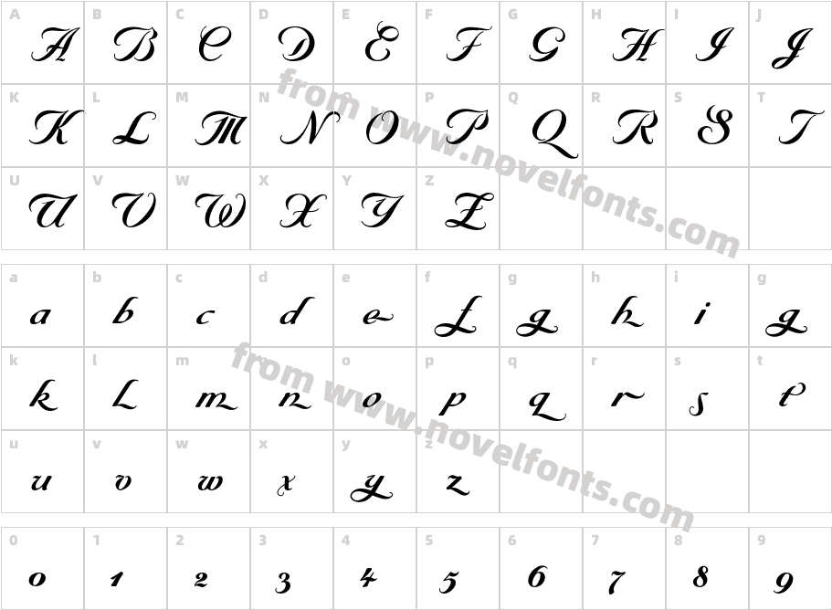 ByronRRSwash-BoldCharacter Map