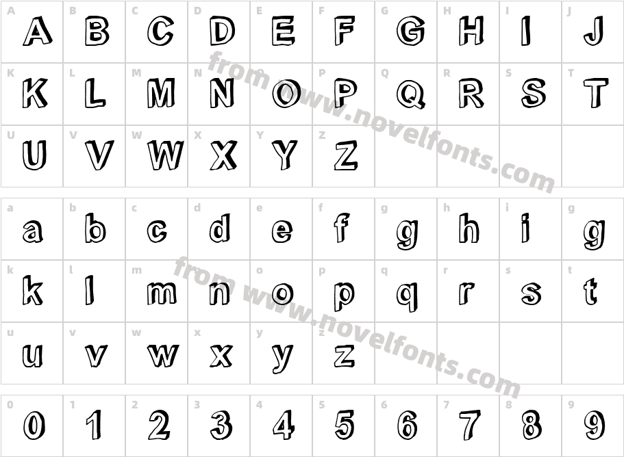 C rial blackCharacter Map