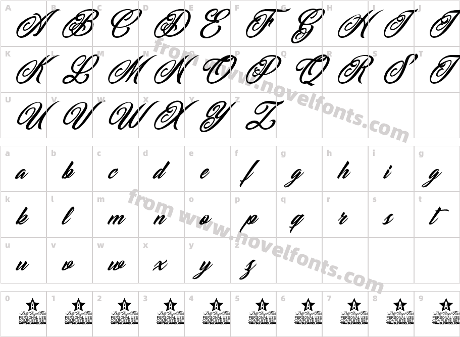 CADILLAC PERSONAL USE ItalicCharacter Map