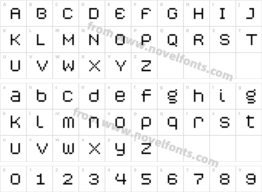 CALIPER-888XWCharacter Map