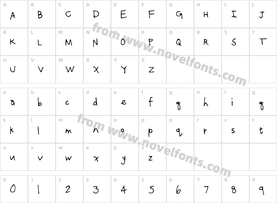 CARO MediumCharacter Map