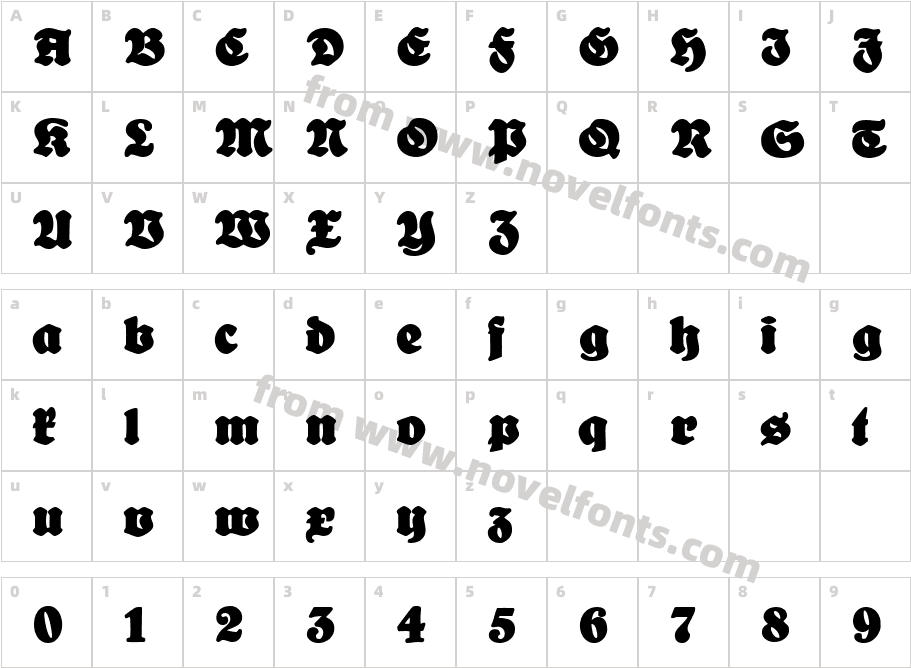 CATProfessorKrauseFraktur-BoldCharacter Map