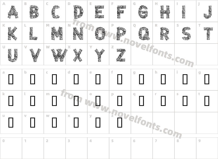 CF Azteques RegularCharacter Map