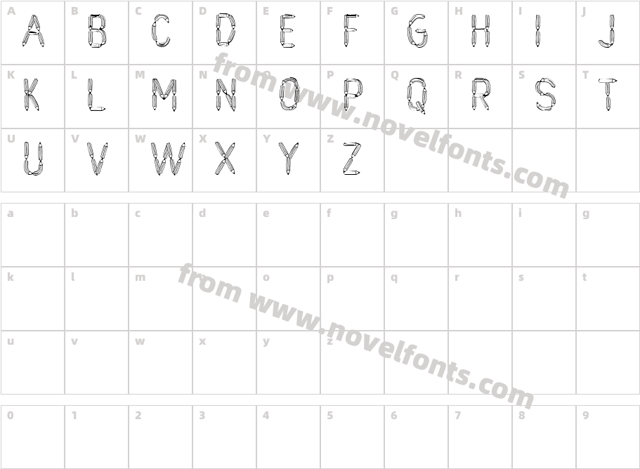 CF Crayons de plomb PERSONALUSE RegularCharacter Map