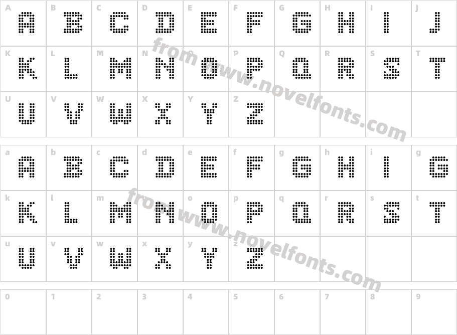 CF Dots 521 RegularCharacter Map