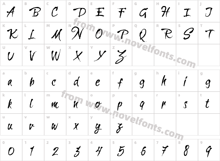 CF La Sorciere Noire RegularCharacter Map