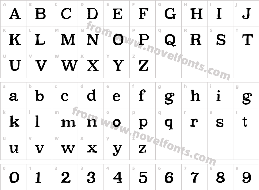 CF PetersonPERSONAL RegularCharacter Map