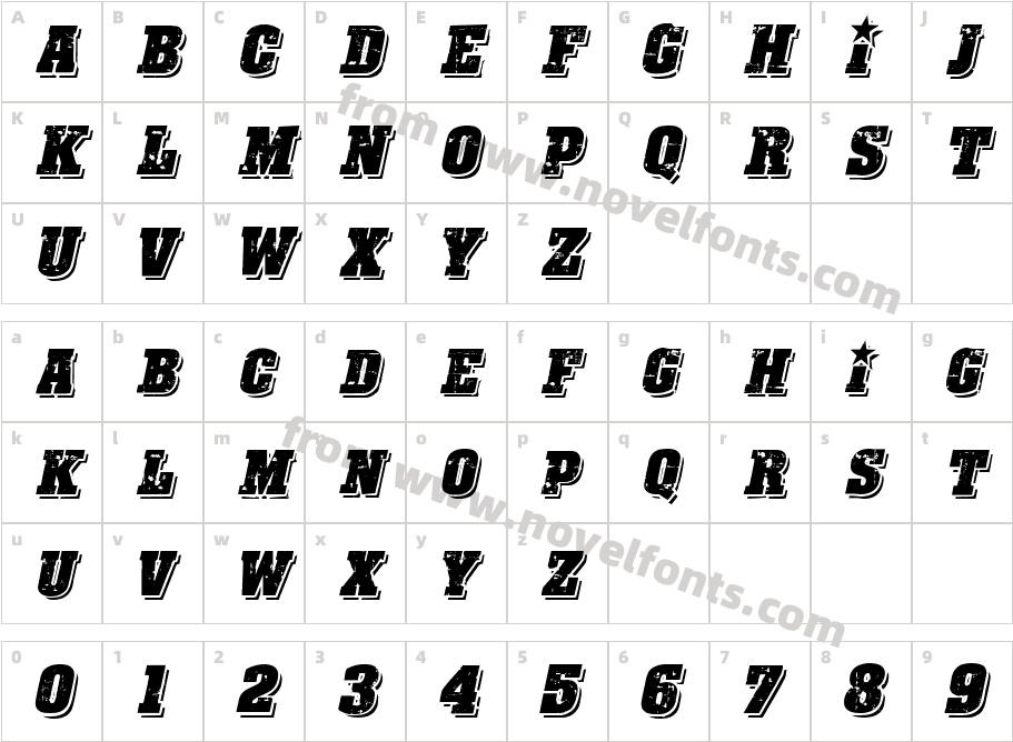 CF Revolution RegularCharacter Map