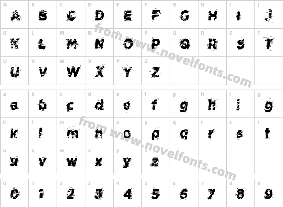 CF Space Cowboy RegularCharacter Map