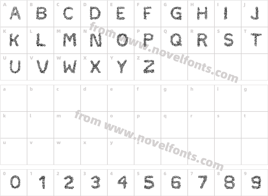 CF TypoCraft RegularCharacter Map