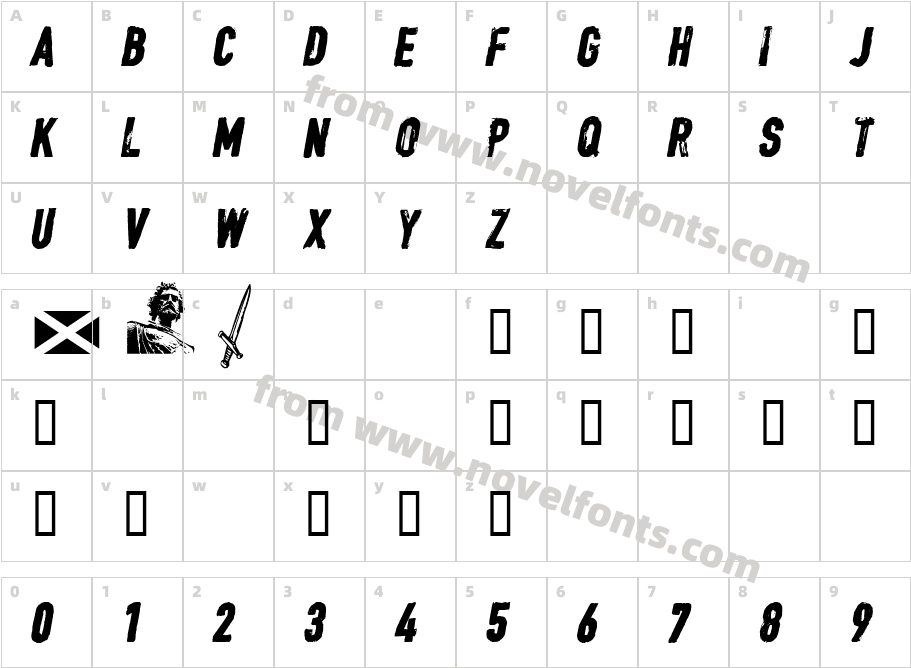 CF William Wallace RegularCharacter Map