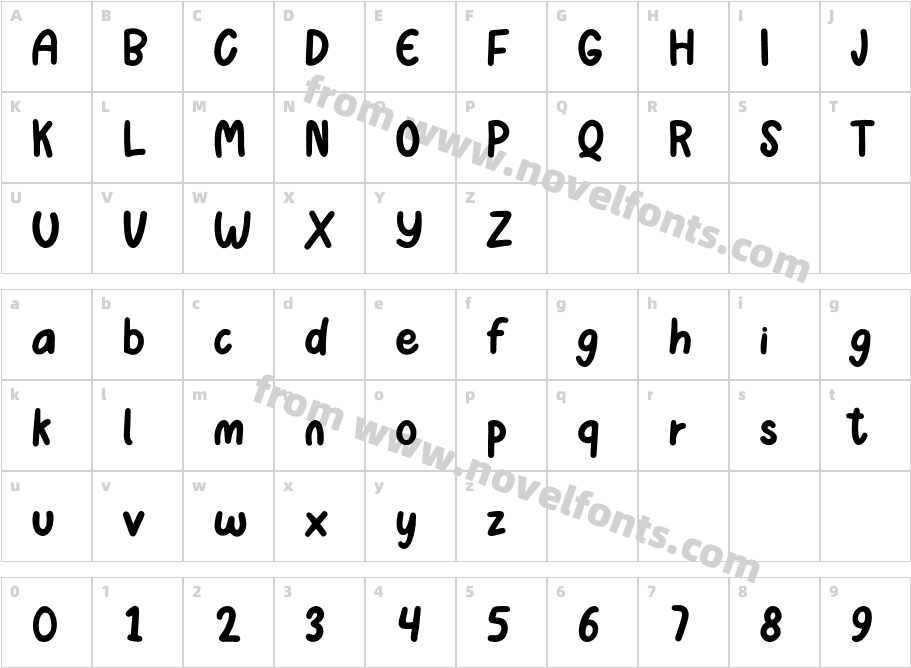 CHOCODONUTRegularCharacter Map