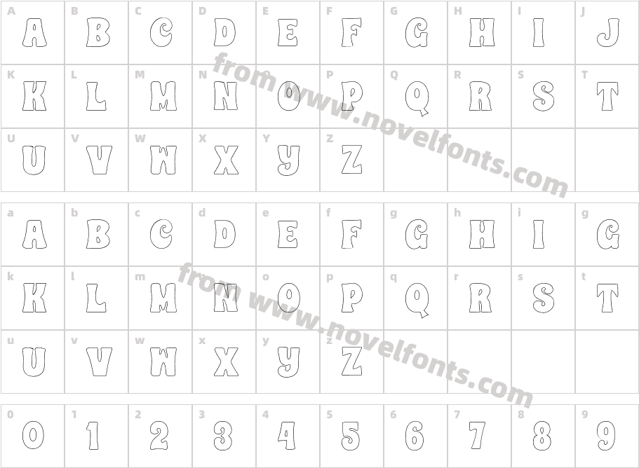 CHUNKY HEART OUTLINECharacter Map