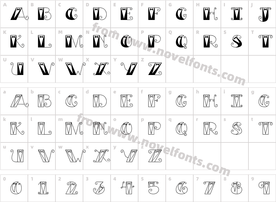 CK Black TieCharacter Map