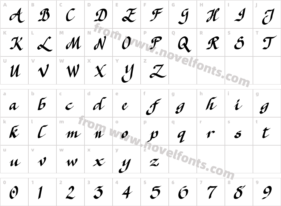 CK CalligraphyCharacter Map