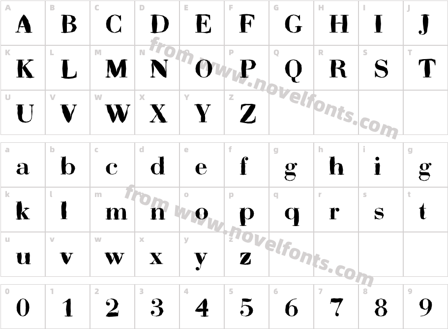 ABCTech Bodoni MangleCharacter Map