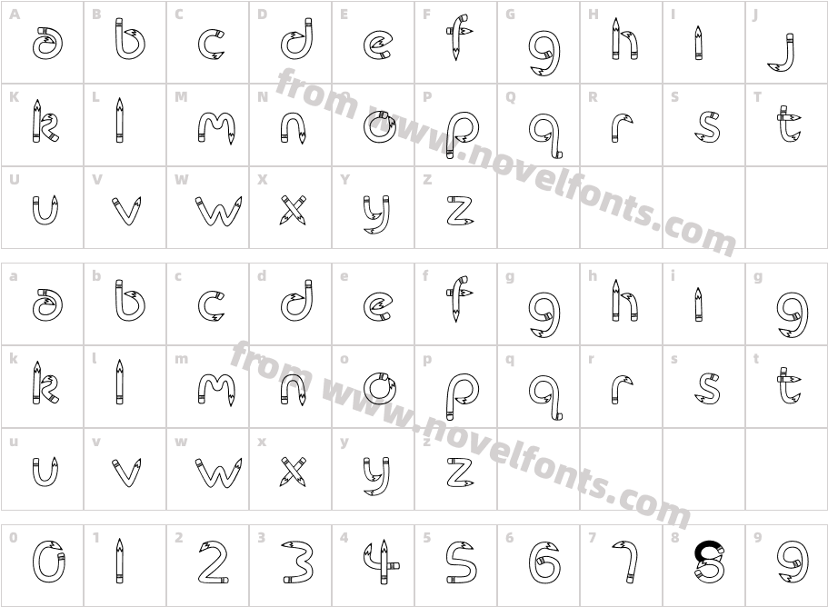 CK Rubber PencilCharacter Map