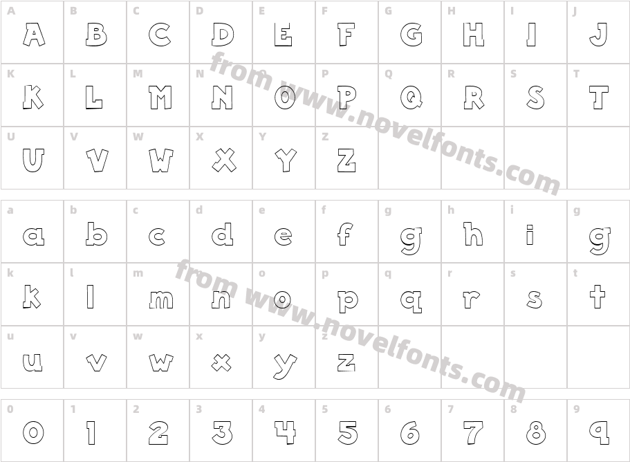 CK Single SerifCharacter Map