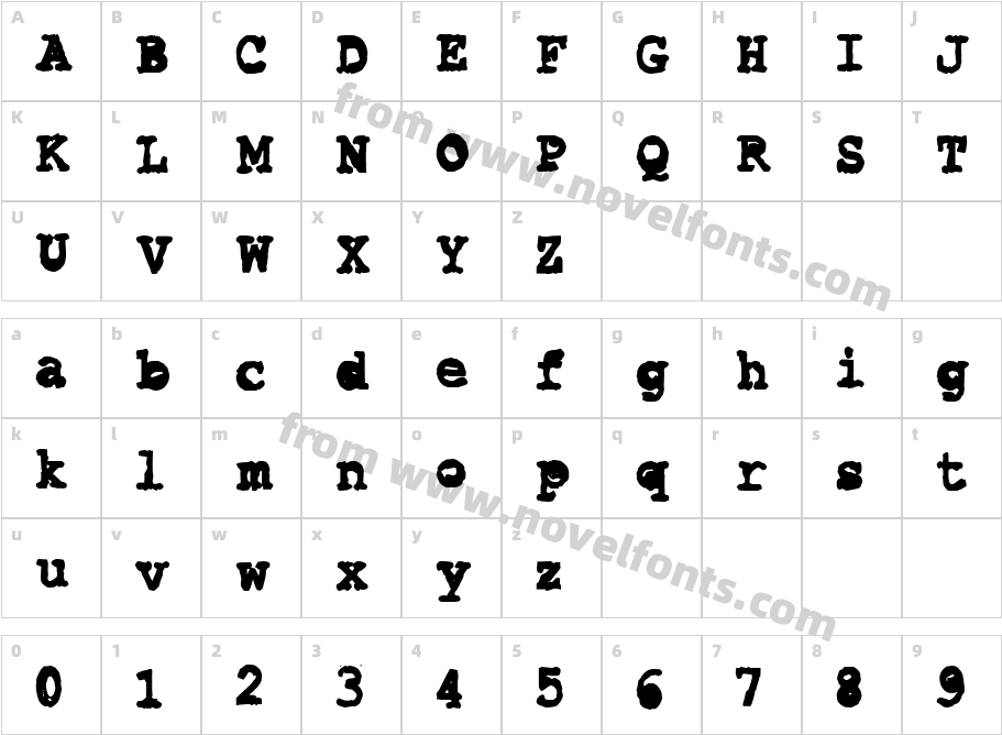 CK TypewriterCharacter Map