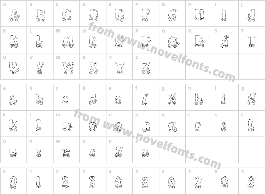 CK Wheelin'Character Map