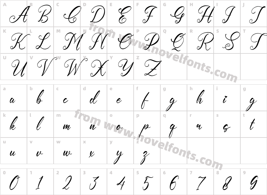 Cathrina Belisha ItalicCharacter Map