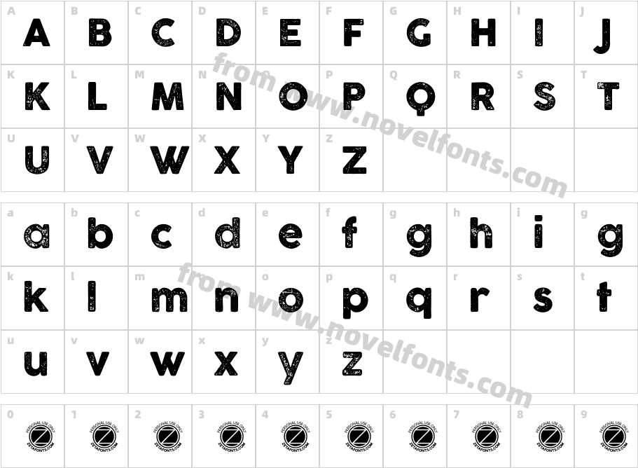 COCOGOOSE LETTERPRESSCharacter Map