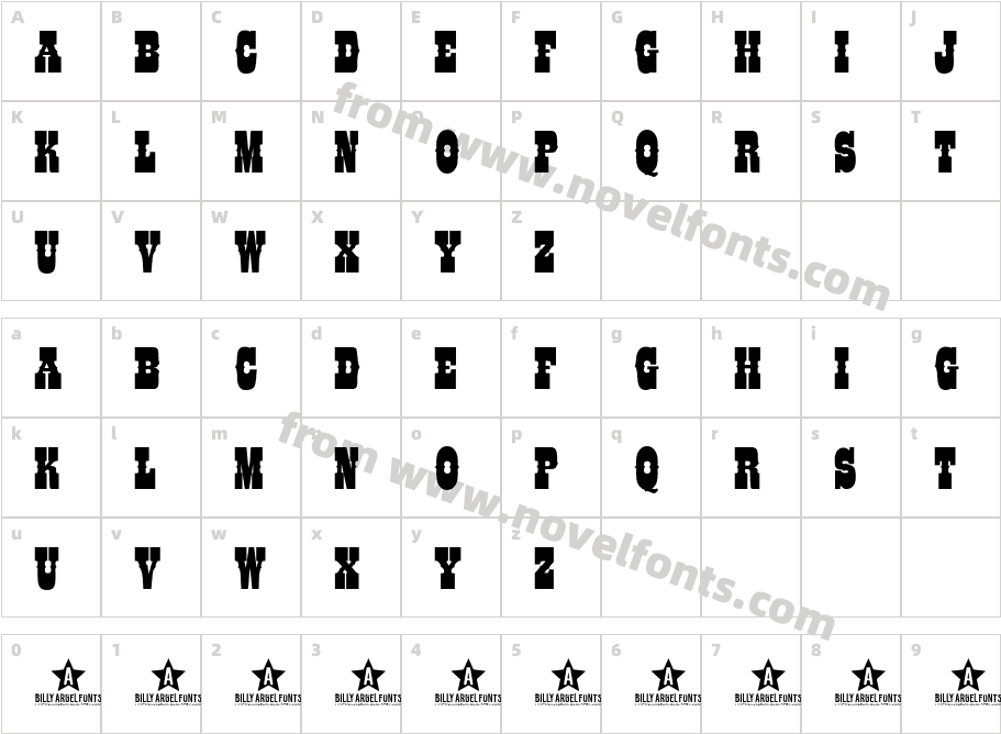 COLTFONTCharacter Map