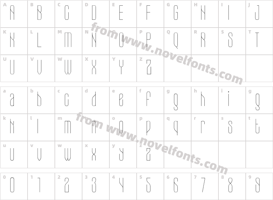 CONICAL CONDENSED ThinCharacter Map