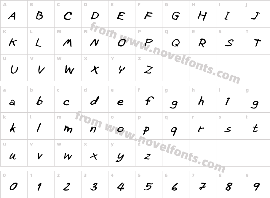 CRU-Pharit-Hand-WrittenBoldItalicCharacter Map