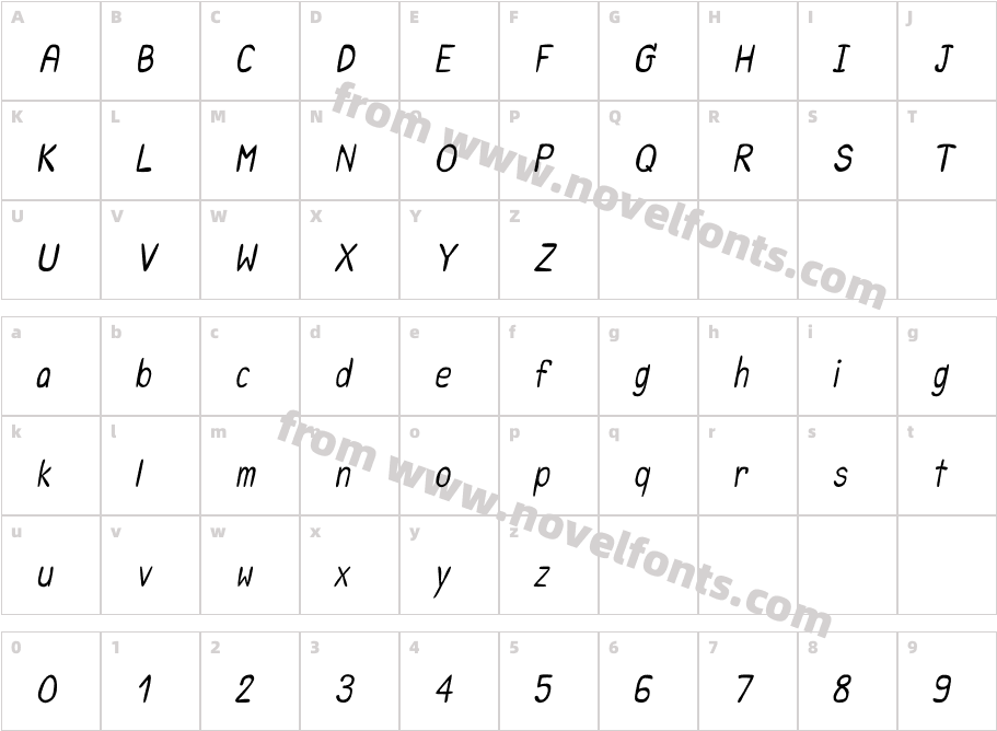 CRU-Saowalak-ItalicCharacter Map