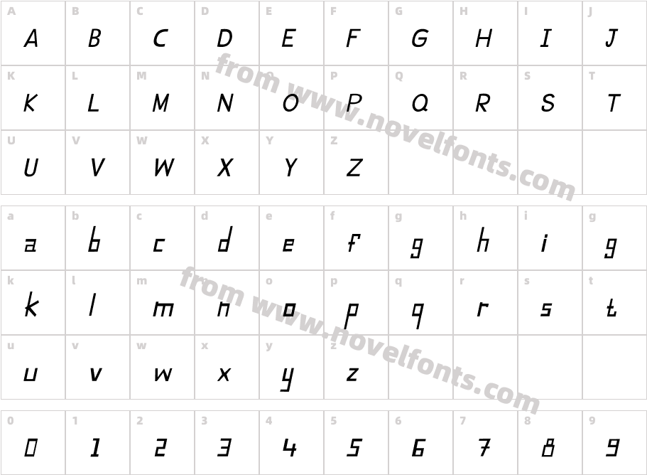 CRU-Suttinee-ItalicCharacter Map