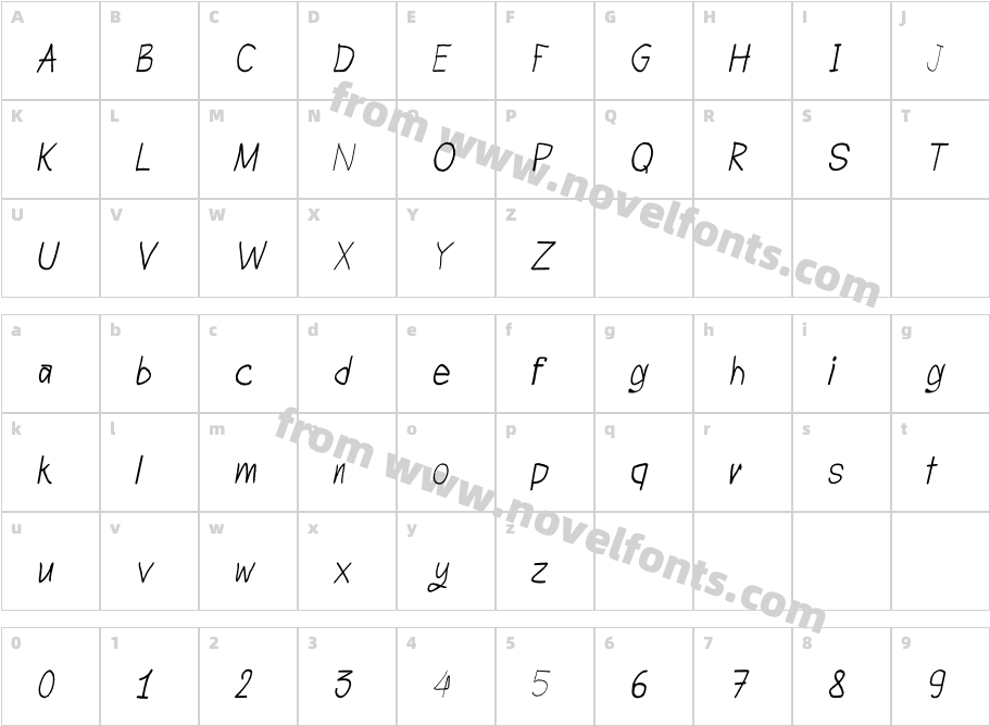 CRU-Todsaporn-Hand-Written-Bold-ItalicCharacter Map