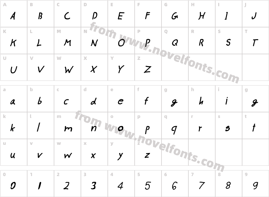 CRU-pokawin-Hand-Written italicCharacter Map