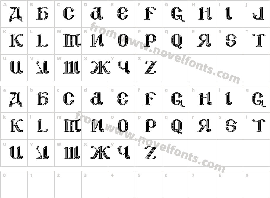 CSAR PARADE DRESS (Display Caps)Character Map