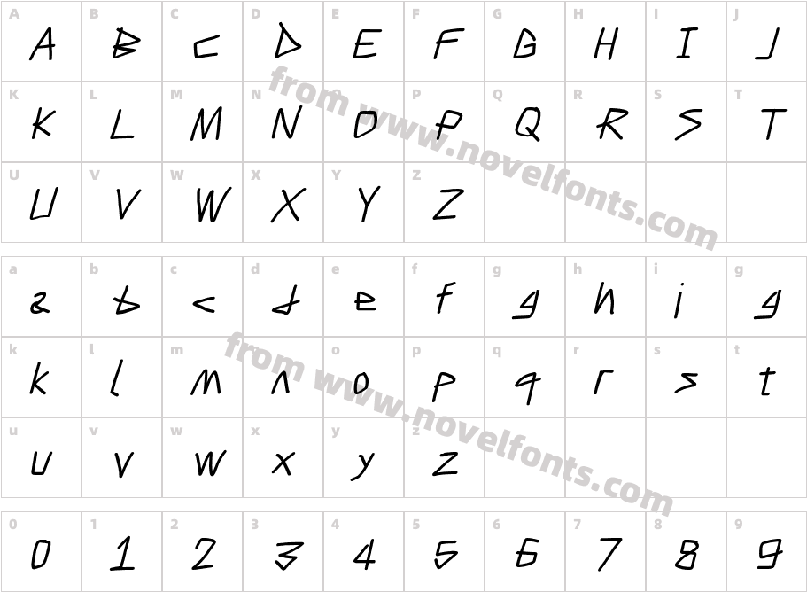 Caveman Bold ItalicCharacter Map