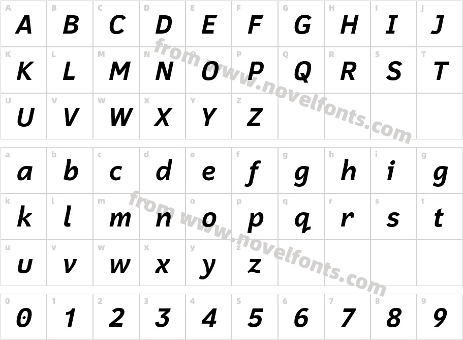 Cadman Bold ItalicCharacter Map