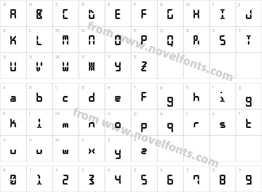 CalculusLCDRegularCharacter Map