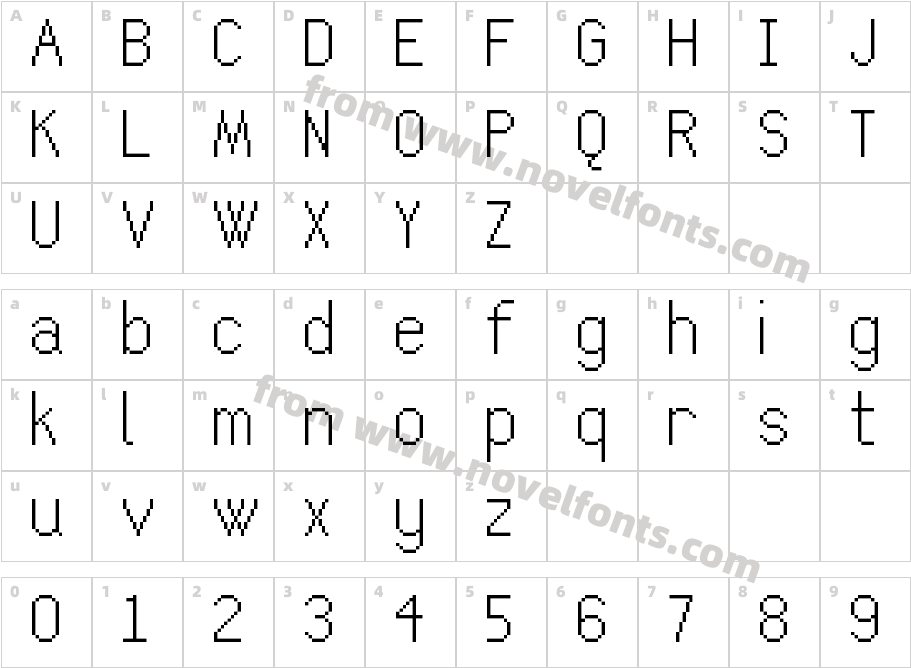 Calibration Gothic NBP LatinCharacter Map