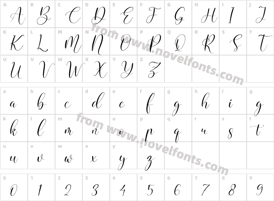 Calistta Mentali ItalicCharacter Map